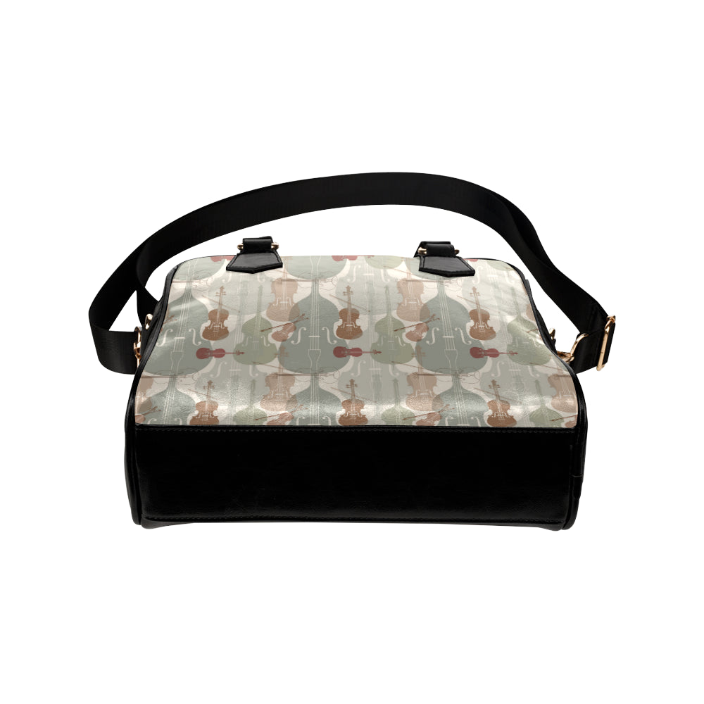 Violin Pattern Print Design 01 Shoulder Handbag