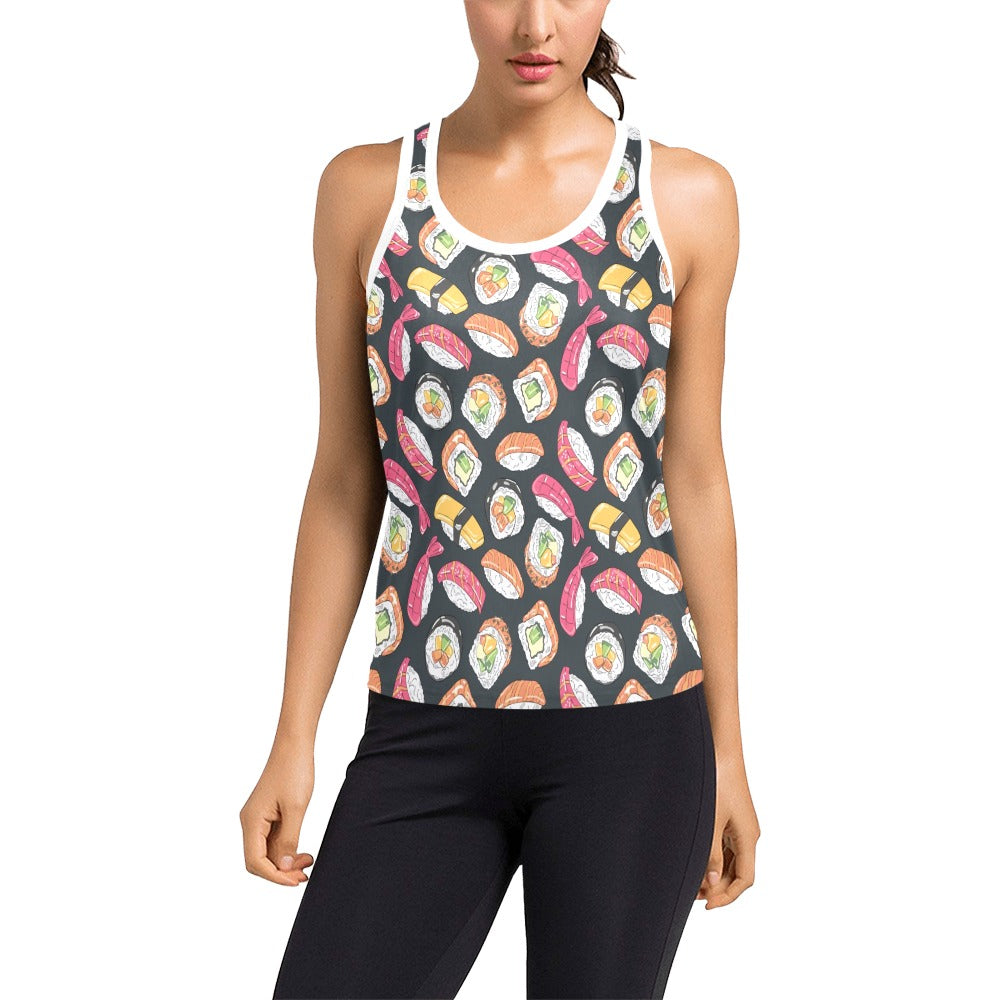 Sushi Print Design LKS306 Women's Racerback Tank Top