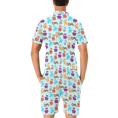 Bear Cute Pattern Print Design 03 Men's Romper