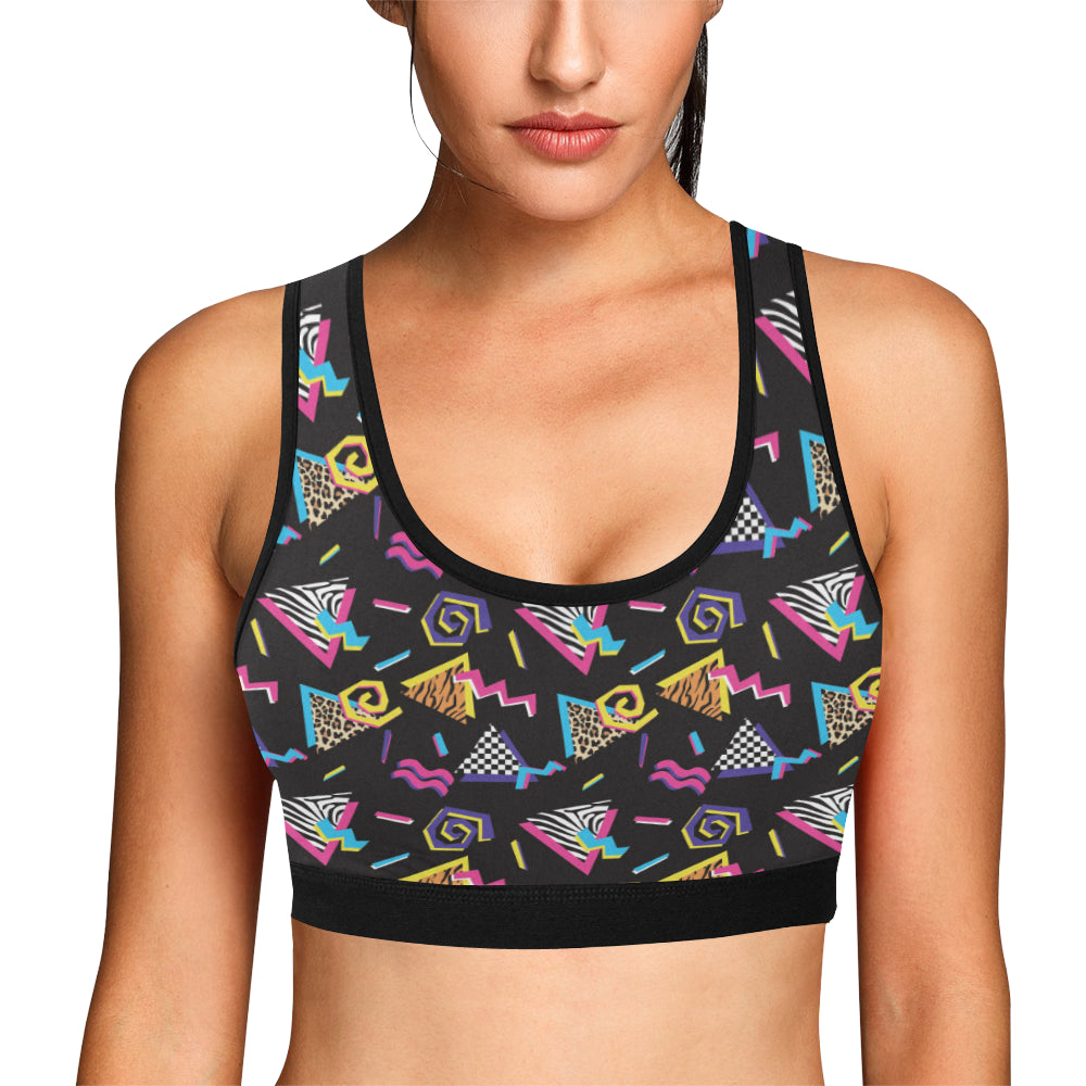 80s Pattern Print Design 3 Sports Bra