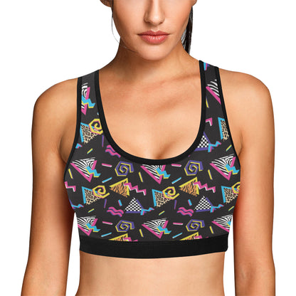 80s Pattern Print Design 3 Sports Bra