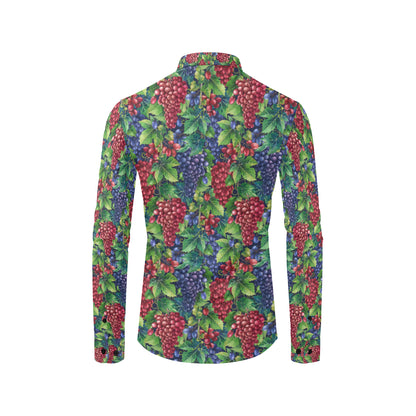 Grape Pattern Print Design GP02 Men's Long Sleeve Shirt