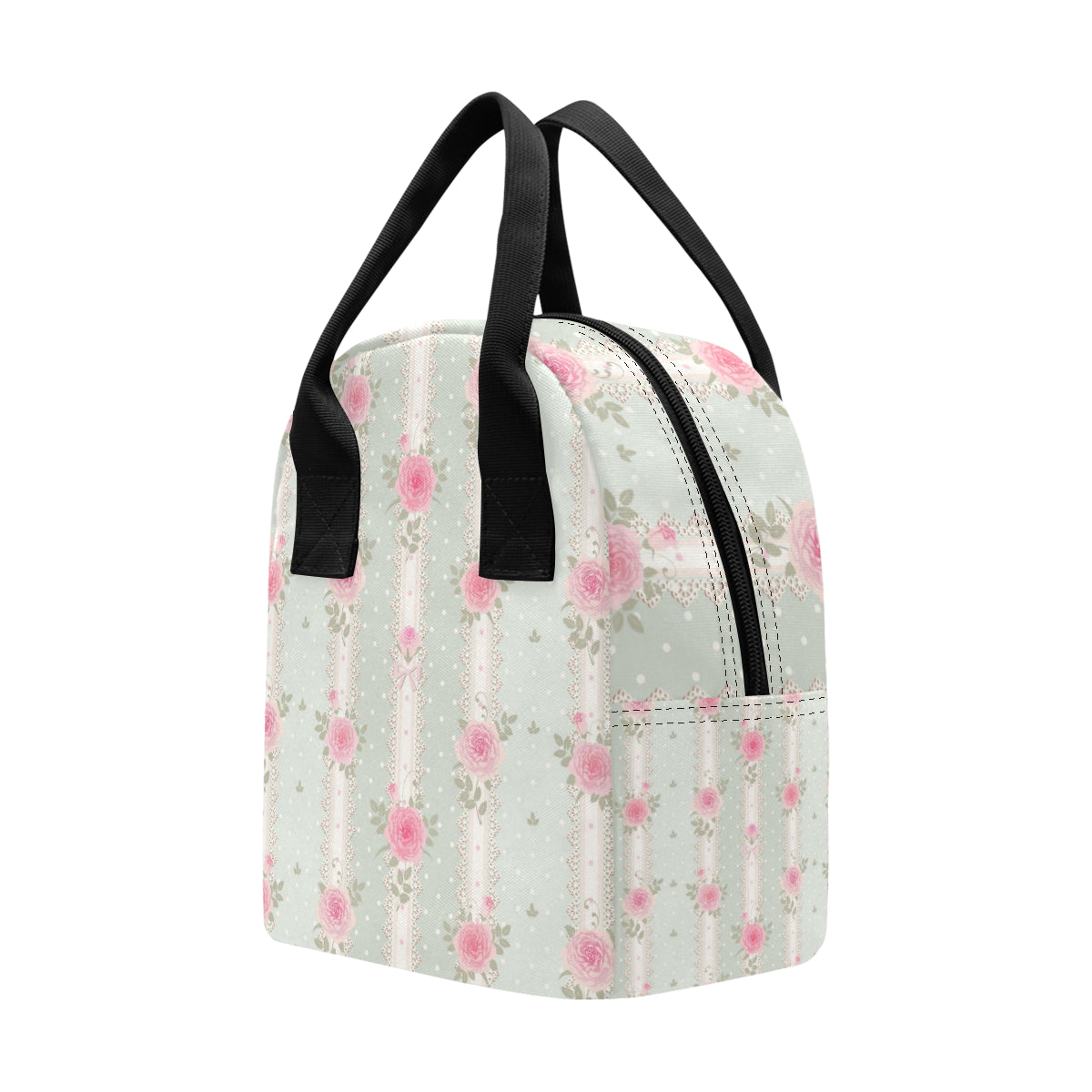 Rose Pattern Print Design RO016 Insulated Lunch Bag