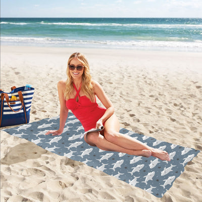 Shark Print Design LKS305 Beach Towel 32" x 71"