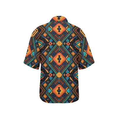 Kente Pattern Print Design 04 Women's Hawaiian Shirt