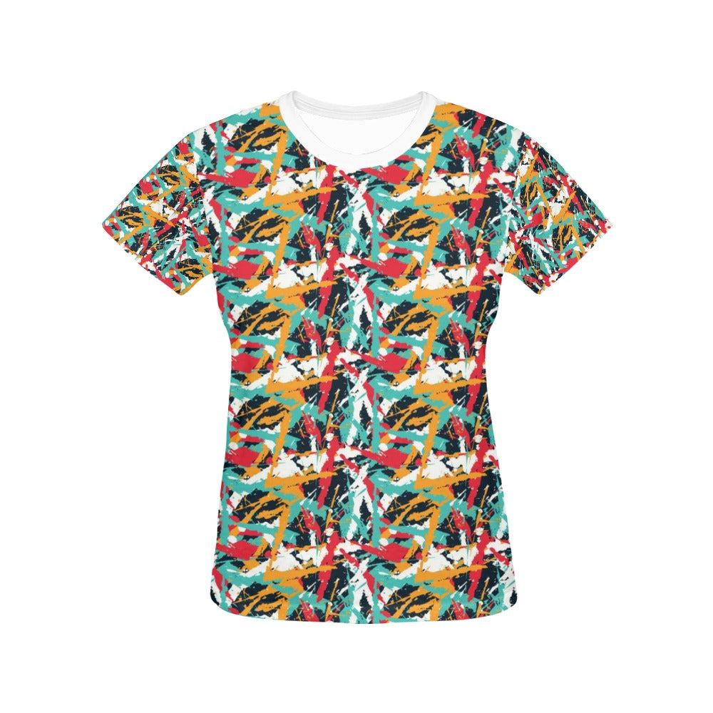 Splatter Print Design LKS304 Women's  T-shirt