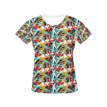 Splatter Print Design LKS304 Women's  T-shirt