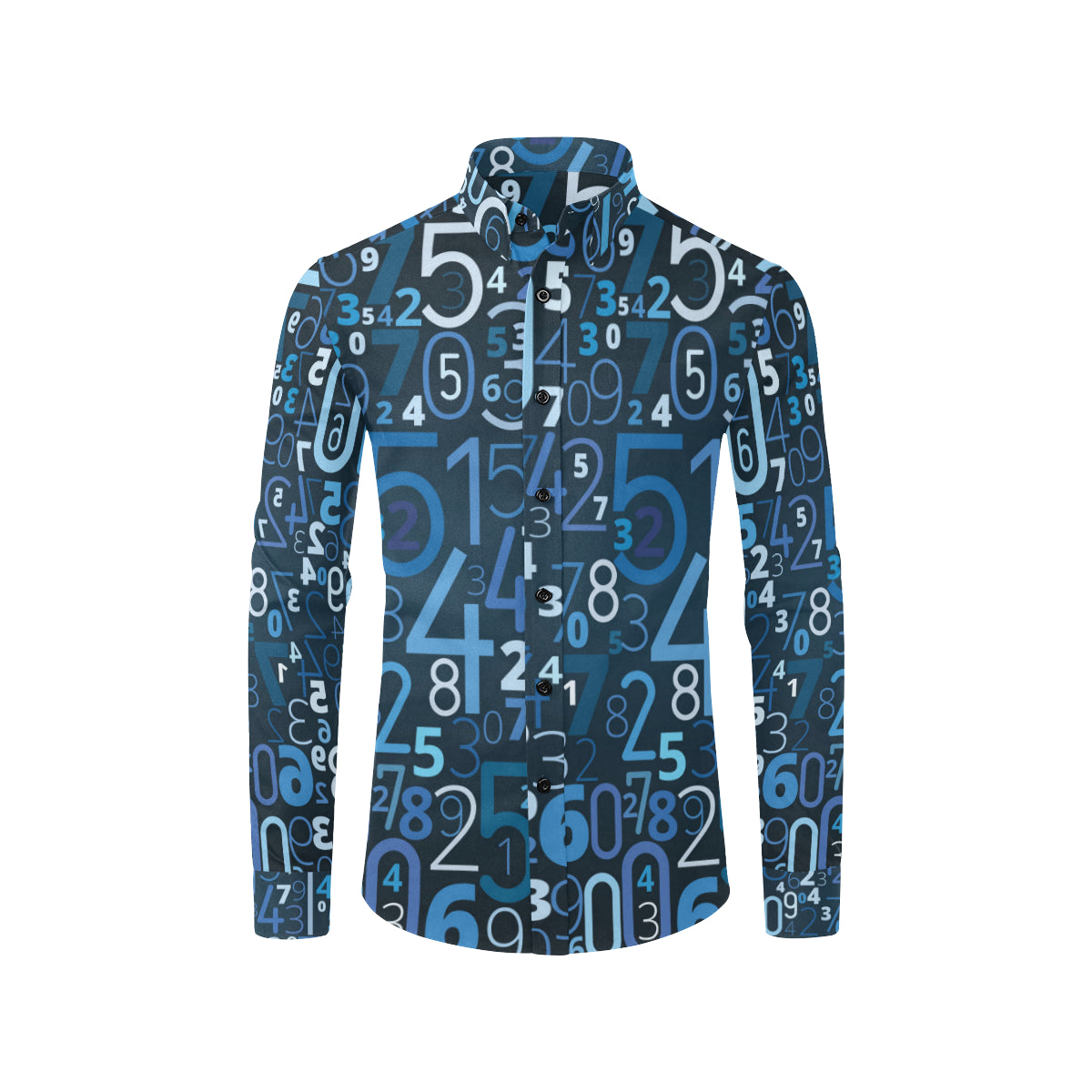 Number Pattern Print Design A02 Men's Long Sleeve Shirt