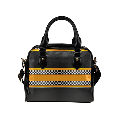 Checkered Pattern Print Design 01 Shoulder Handbag