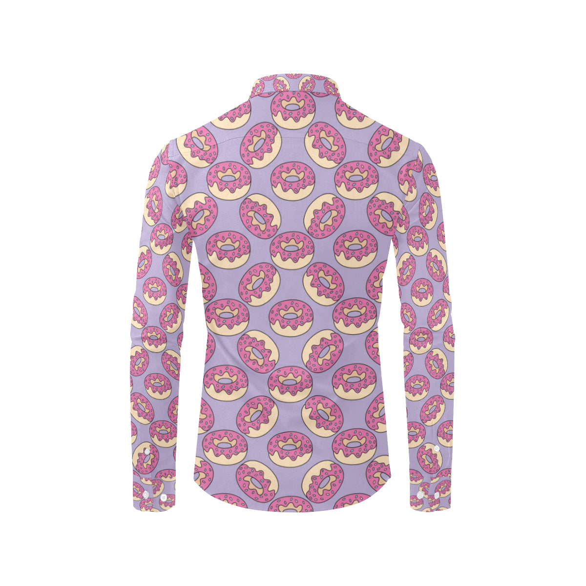 Donut Pattern Print Design DN015 Men's Long Sleeve Shirt