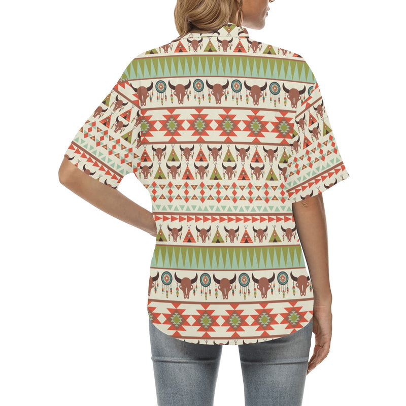 American indian Ethnic Pattern Women's Hawaiian Shirt