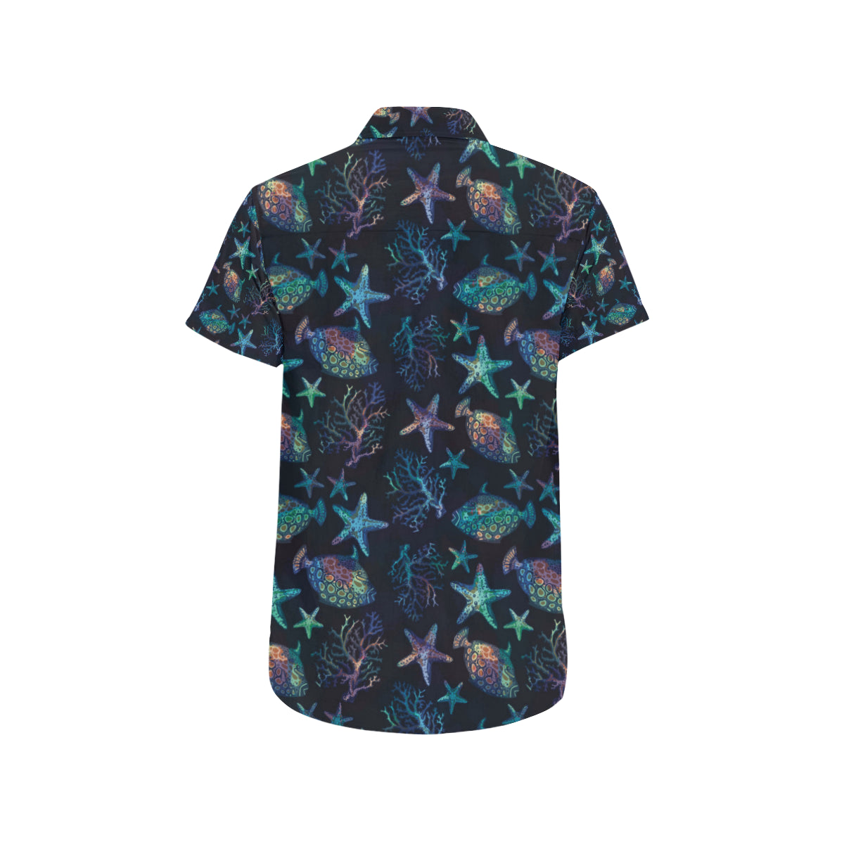 Starfish Pattern Print Design 01 Men's Short Sleeve Button Up Shirt
