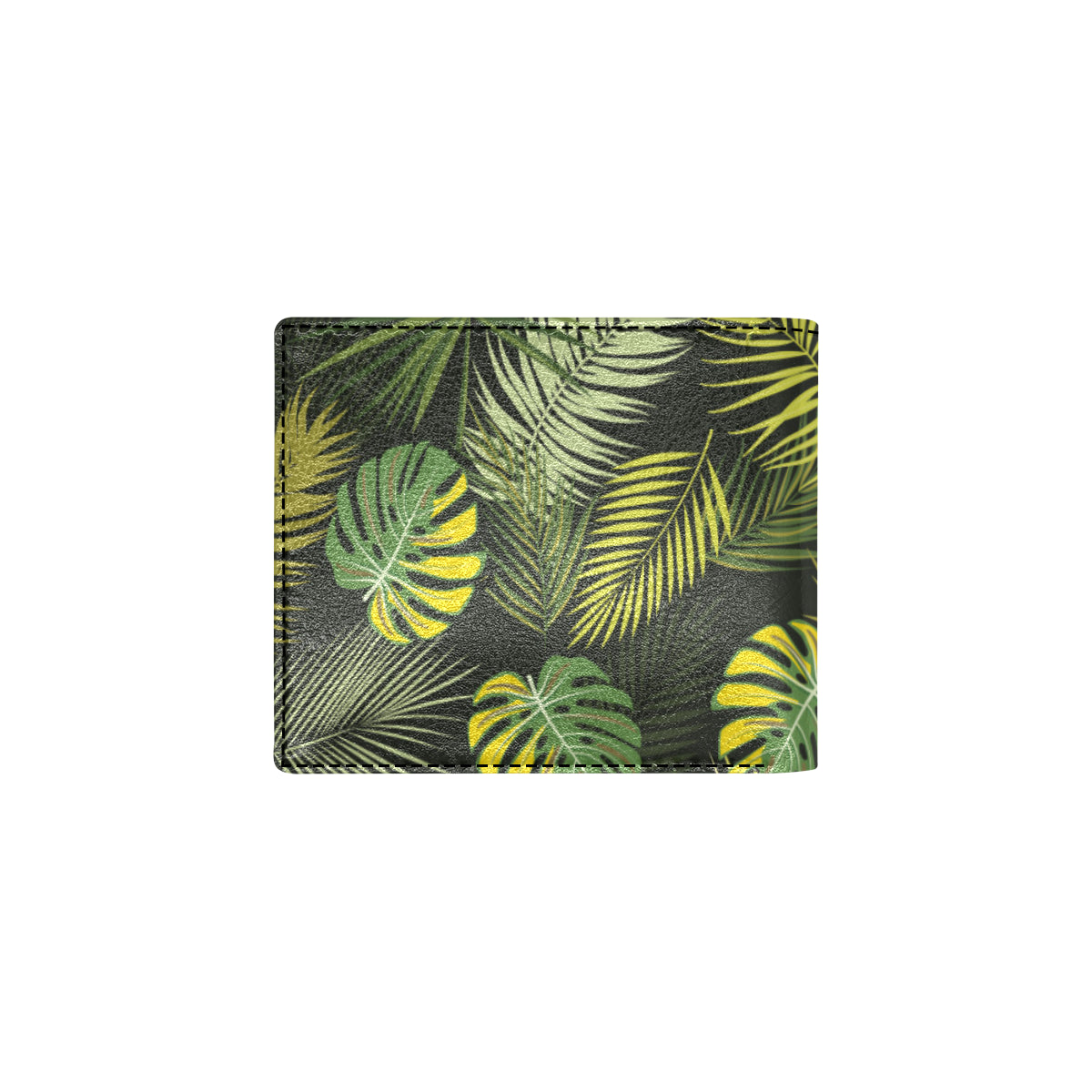 Palm Leaf Pattern Print Design A05 Men's ID Card Wallet