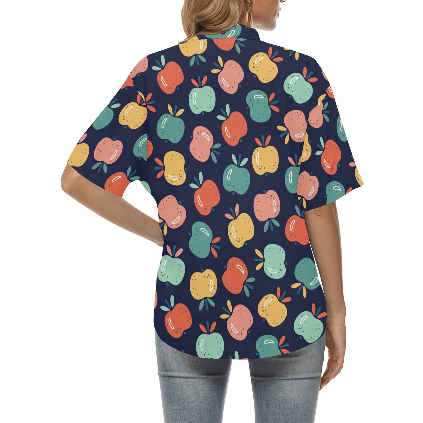 Apple Pattern Print Design AP09 Women's Hawaiian Shirt
