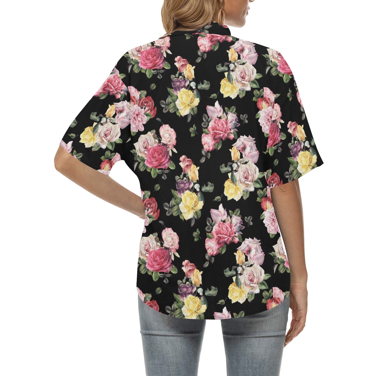 Rose Pattern Print Design RO010 Women's Hawaiian Shirt