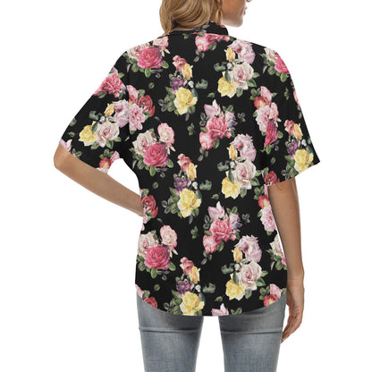Rose Pattern Print Design RO010 Women's Hawaiian Shirt