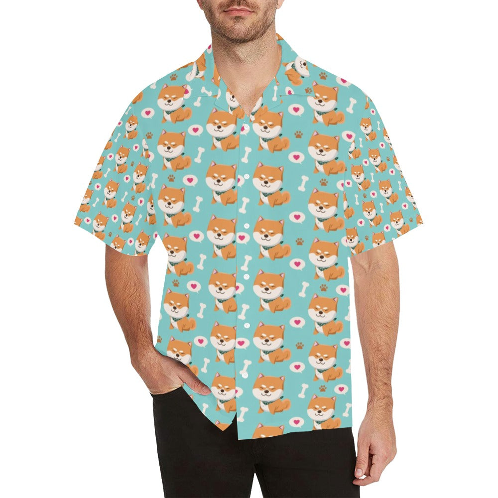 Shiba Inu Print Design LKS3013 Men's Hawaiian Shirt