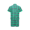 Alien Head Heart Pattern Print Design 03 Men's Romper