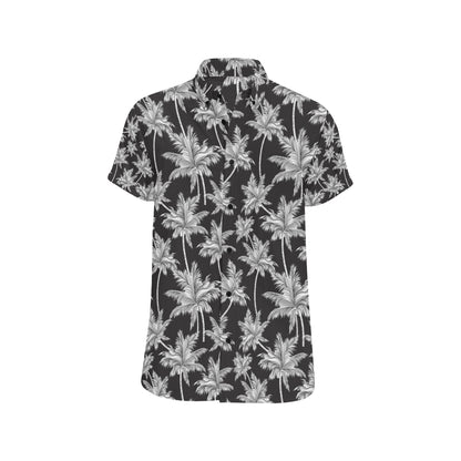 Palm Tree Pattern Print Design PT03 Men's Short Sleeve Button Up Shirt