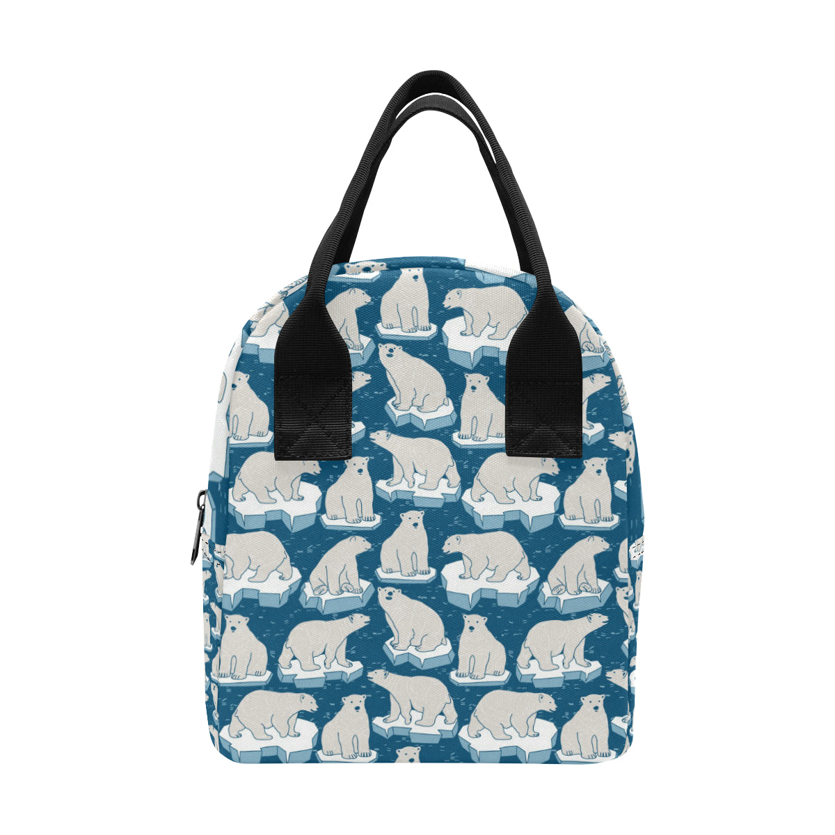 Polar Bear Pattern Print Design PB03 Insulated Lunch Bag
