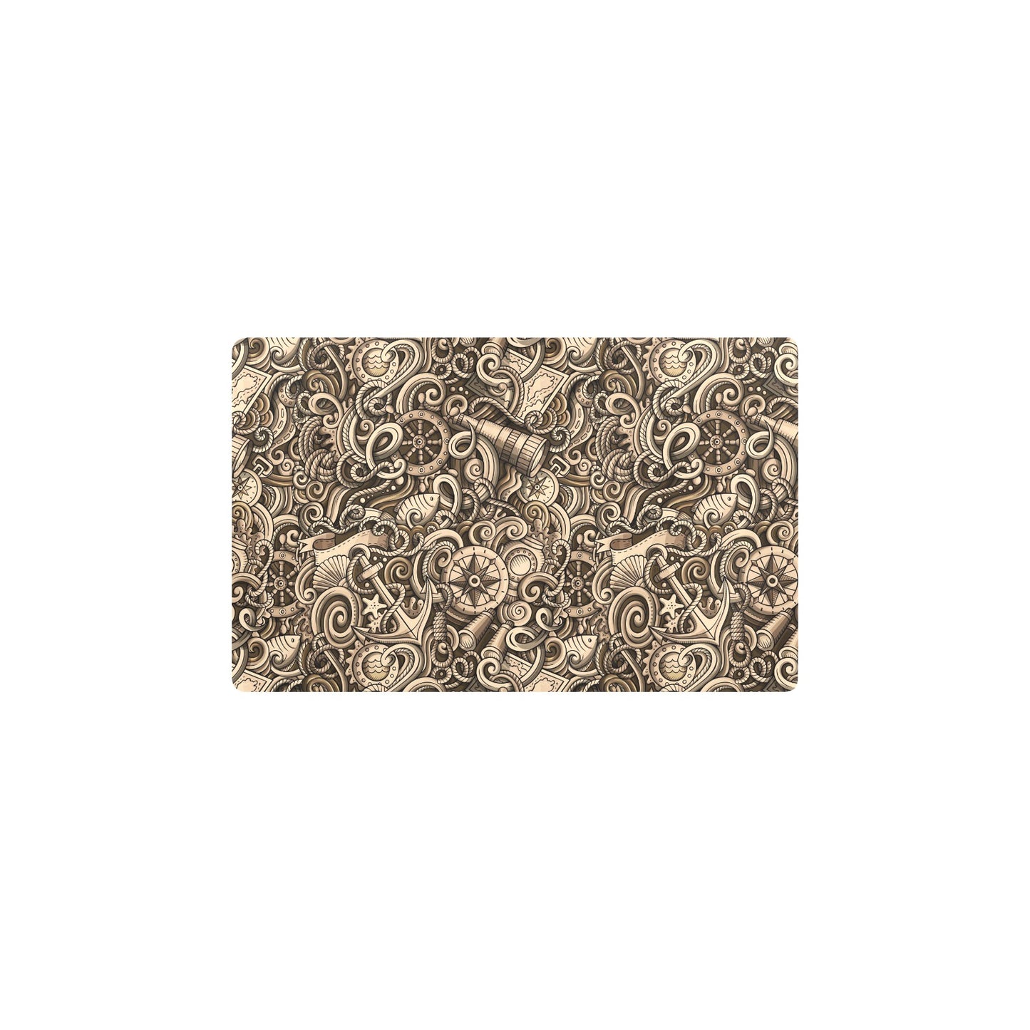 Nautical Tattoo Design Themed Print Kitchen Mat