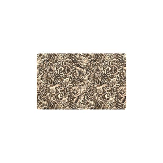 Nautical Tattoo Design Themed Print Kitchen Mat