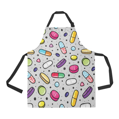 Pill Pattern Print Design A04 Apron with Pocket