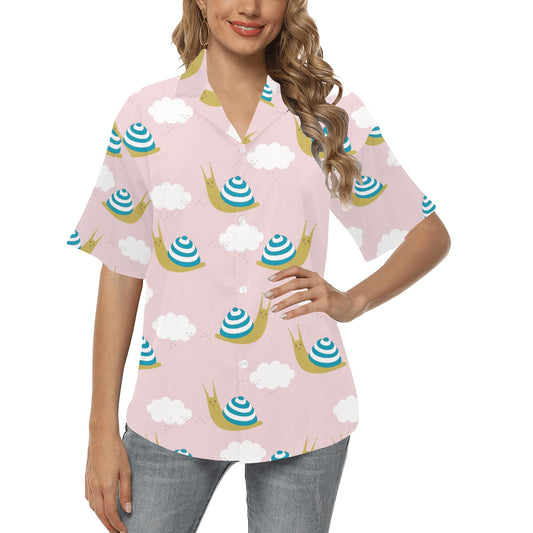 Snail Pattern Print Design 02 Women's Hawaiian Shirt