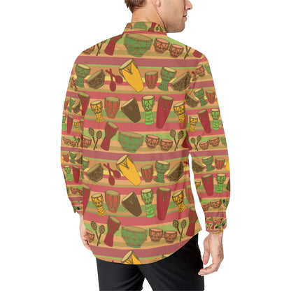 Percussion Pattern Print Design 01 Men's Long Sleeve Shirt