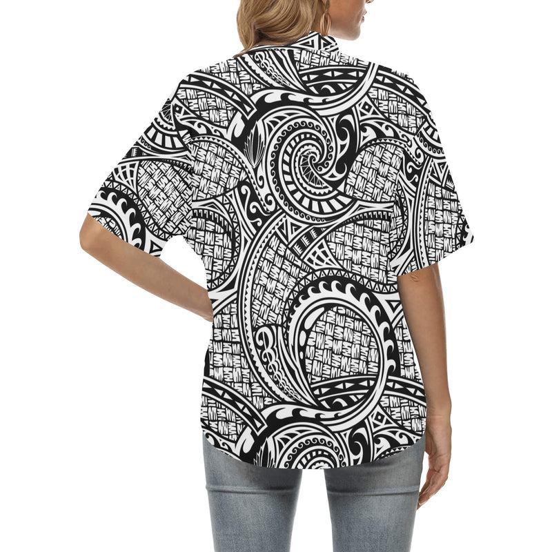 Polynesian Tribal Pattern Women's Hawaiian Shirt