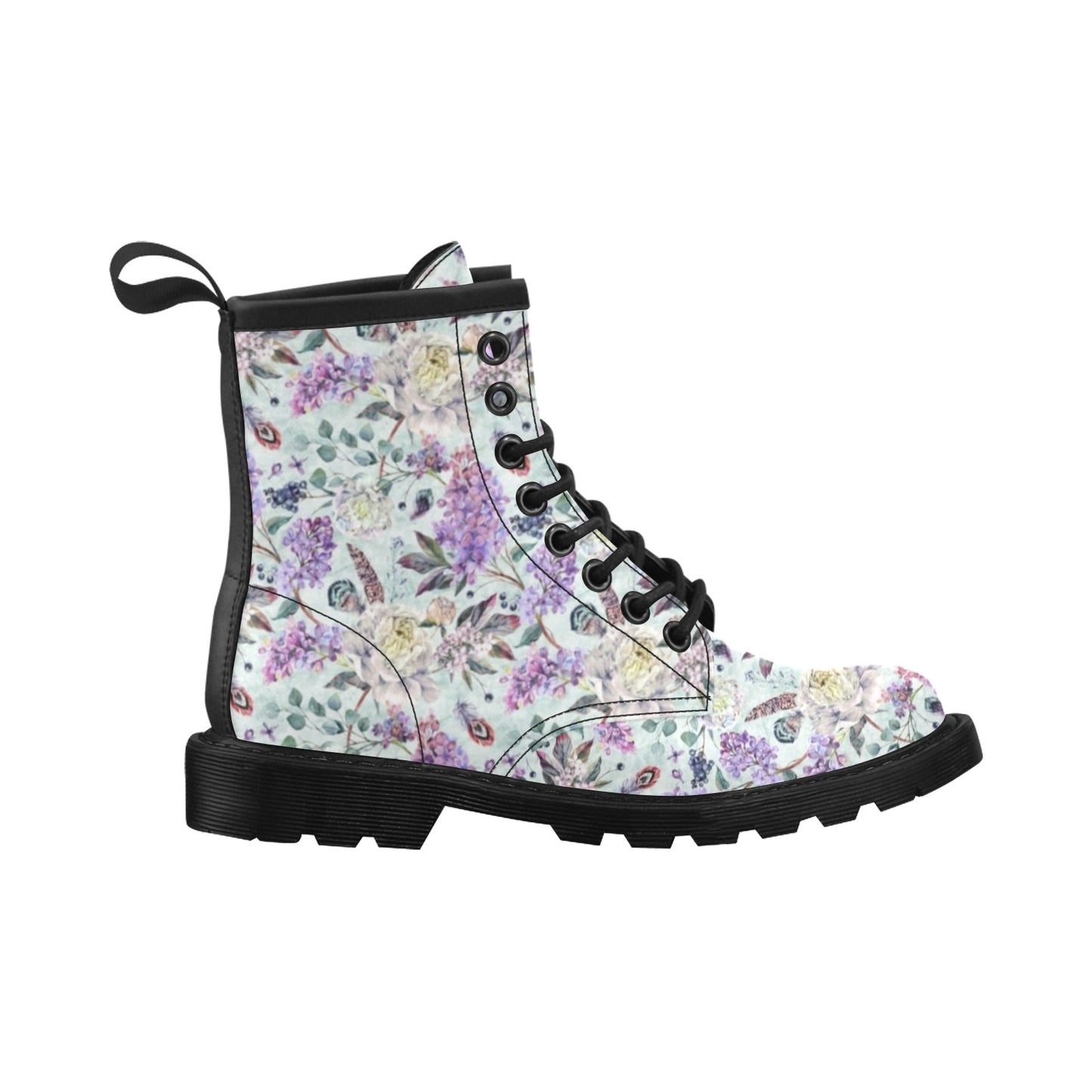 Lilac Pattern Print Design LI06 Women's Boots