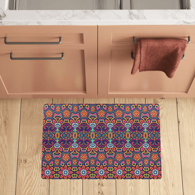 Ethnic Flower Style Print Pattern Kitchen Mat