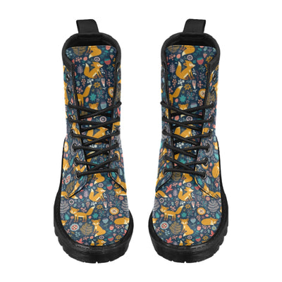 Fox Cute Jungle Print Pattern Women's Boots