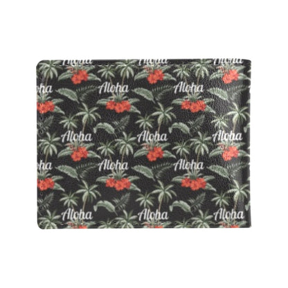 Aloha Palm Tree Design Themed Print Men's ID Card Wallet