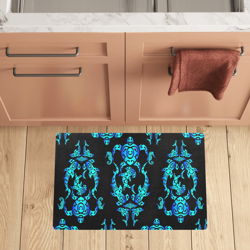 Sea turtle Polynesian Tribal Hawaiian Kitchen Mat