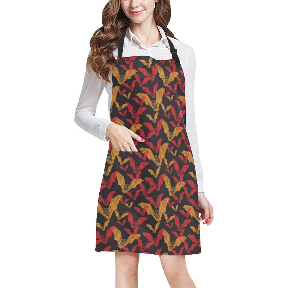 Bat Pattern Print Design 01 Apron with Pocket