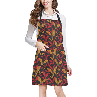 Bat Pattern Print Design 01 Apron with Pocket
