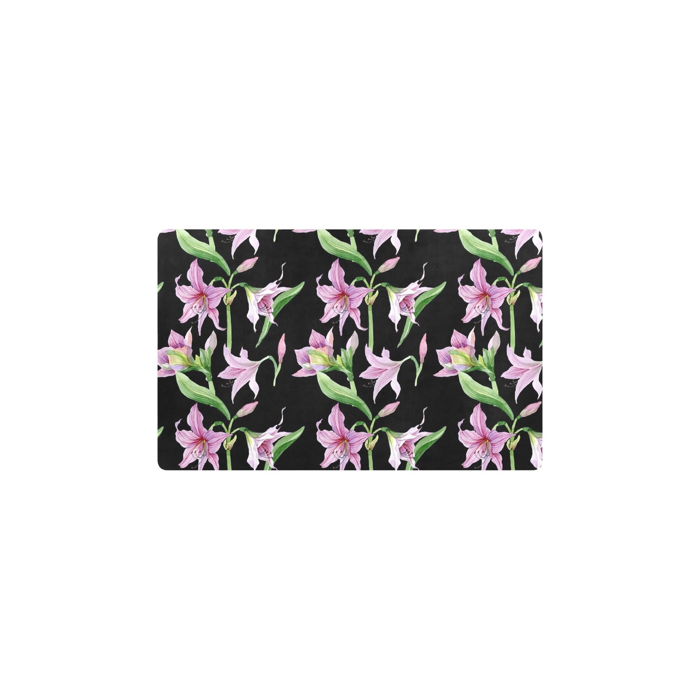 Amaryllis Pattern Print Design AL08 Kitchen Mat