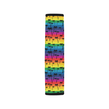 Palm Tree Rainbow Themed Print Car Seat Belt Cover