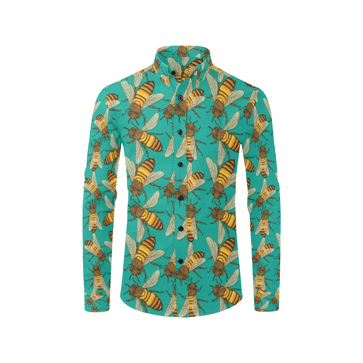 Bee Pattern Print Design BEE04 Men's Long Sleeve Shirt