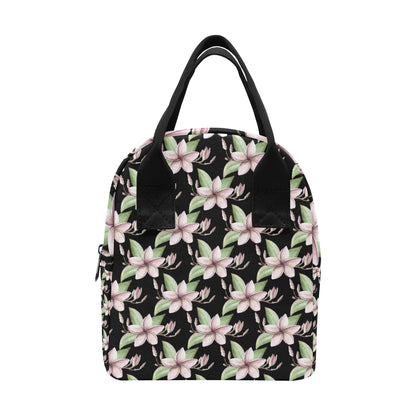 Plumeria Pattern Print Design PM02 Insulated Lunch Bag