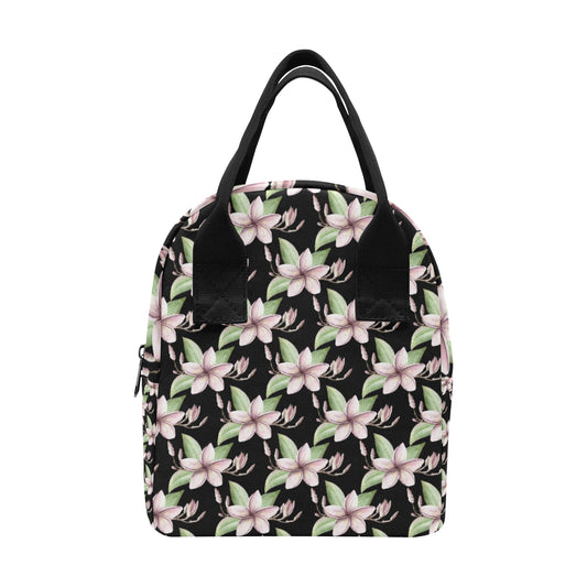 Plumeria Pattern Print Design PM02 Insulated Lunch Bag