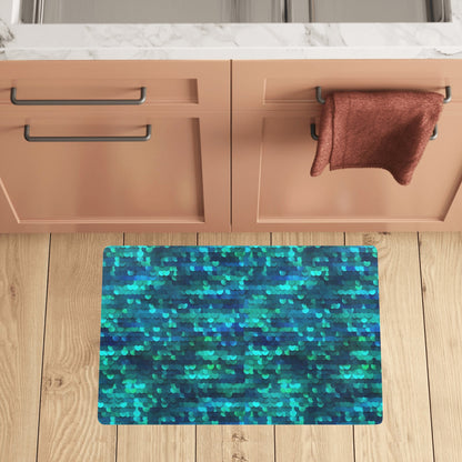 Mermaid Scales Pattern Print Design 06 Kitchen Mat