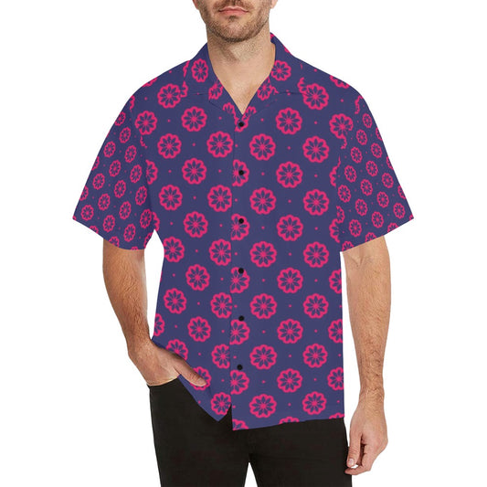 Water Lily Print Design LKS301 Men's Hawaiian Shirt