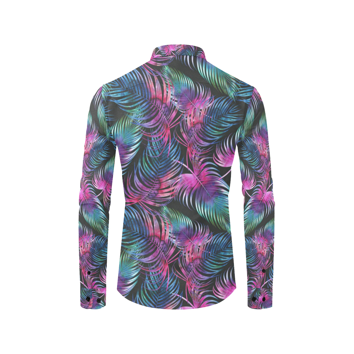 Palm Leaves Pattern Print Design PL010 Men's Long Sleeve Shirt
