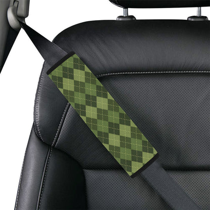 Argyle Green Pattern Print Design 01 Car Seat Belt Cover