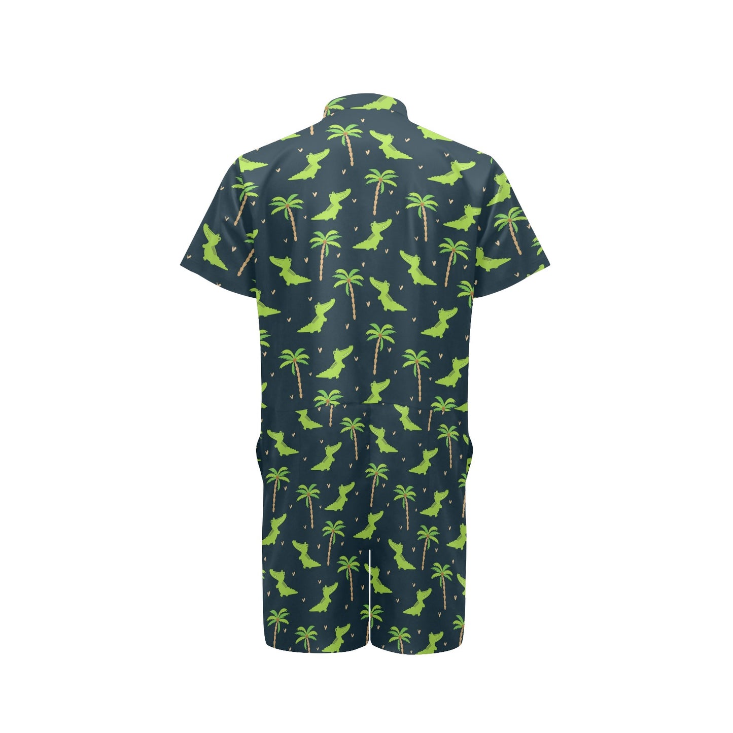 Alligator Pattern Print Design 02 Men's Romper