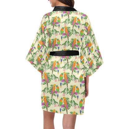 Conures Pattern Print Design 02 Women's Short Kimono