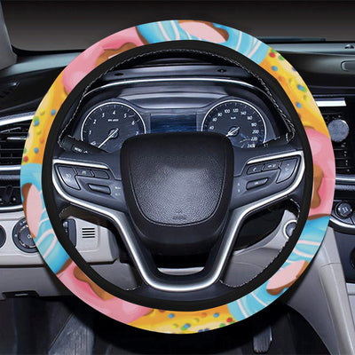 Donut Pattern Print Design DN01 Steering Wheel Cover with Elastic Edge