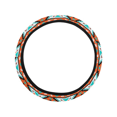 Navajo Style Print Pattern Steering Wheel Cover with Elastic Edge